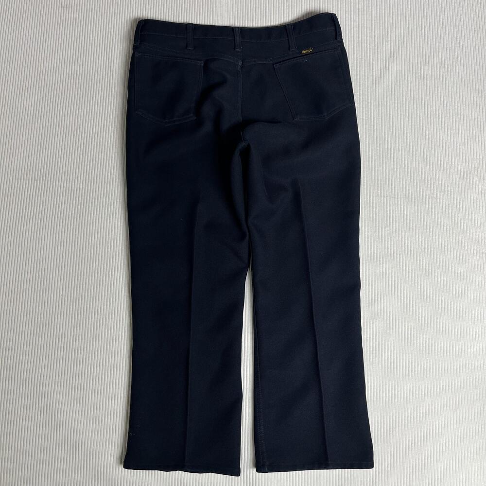 Vintage Wrangler Dress Pants Mens 34x26 Blue Straight Leg Workwear Casual